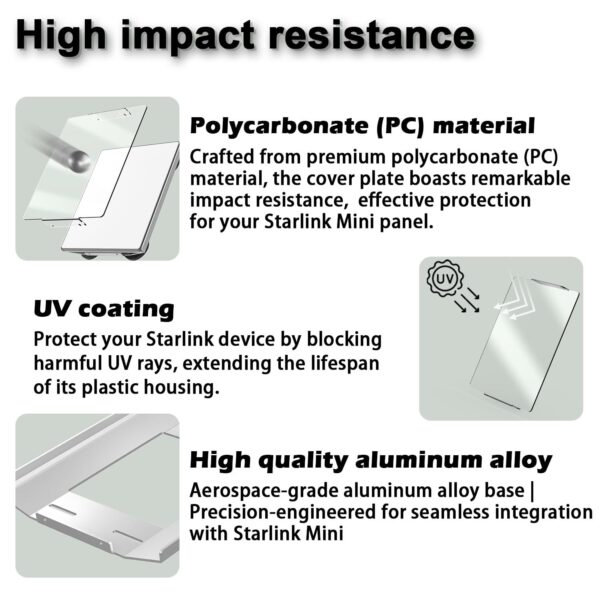 Magnetic Car Mount for Starlink Mini with Aluminum Base and PC Construction, No Signal Blocking