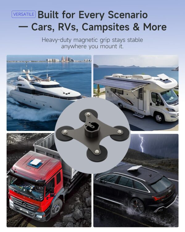 Magnetic Mount for Starlink Mini 109 kg for RV, Truck, Boat, Aluminum