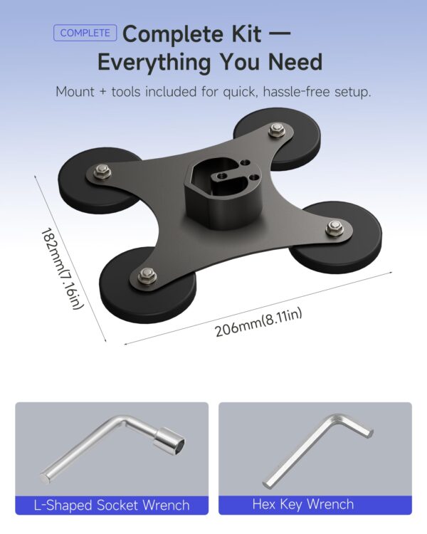 Magnetic Mount for Starlink Mini 109 kg for RV, Truck, Boat, Aluminum