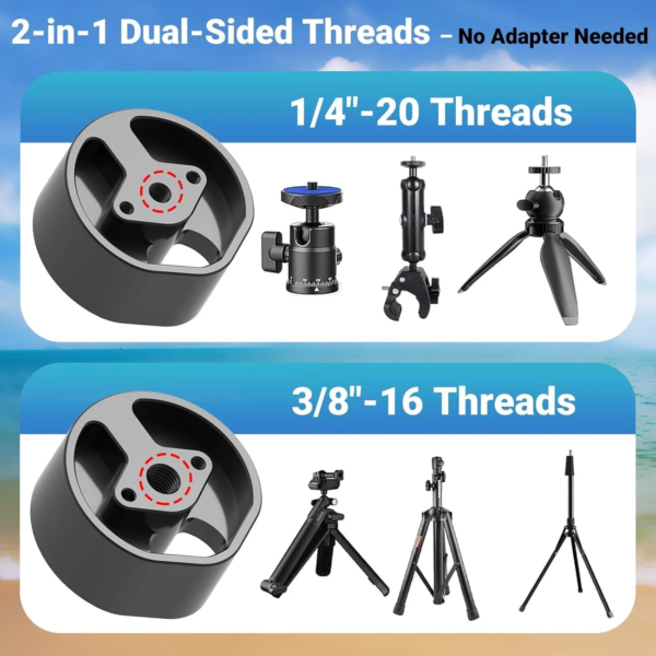 2025 New Adapter for Starlink Mini, 2-in-1 with 1/4" and 3/8" Threads, Black