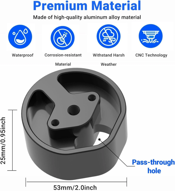 2025 New Adapter for Starlink Mini, 2-in-1 with 1/4" and 3/8" Threads, Black