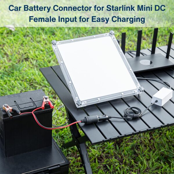 Car Battery Connector to Female DC Socket for Starlink Mini – Safe Vehicle Installation