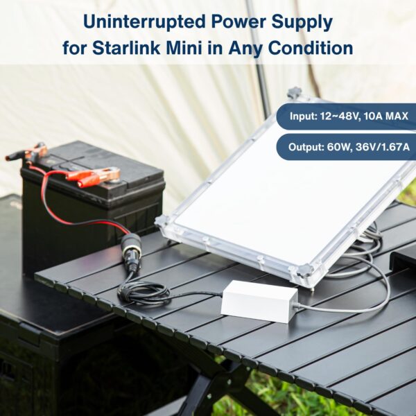 Car Battery Connector to Female DC Socket for Starlink Mini – Safe Vehicle Installation