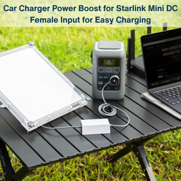 60 W Adapter DC Female to Cigarette Lighter Socket for Starlink Mini with 33 W Display