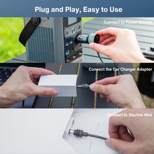 60 W Adapter DC Female to Cigarette Lighter Socket for Starlink Mini with 33 W Display
