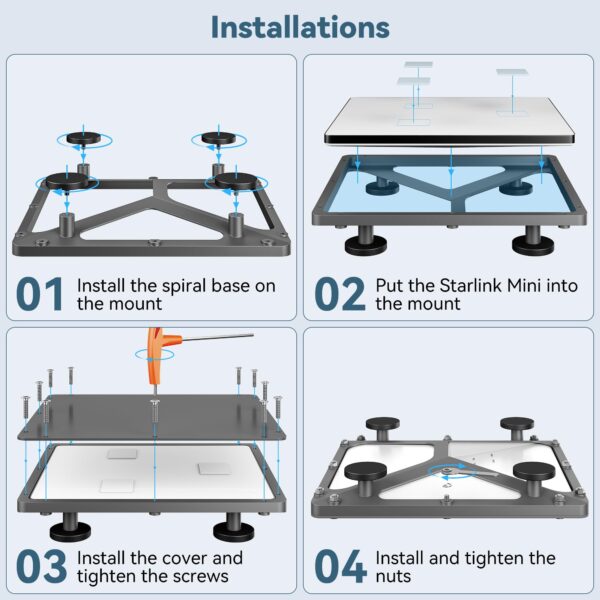 Magnetic Roof Mount for Starlink Mini with Protective Cover