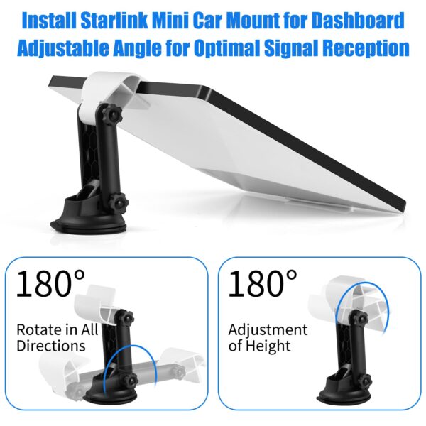 Car Dashboard Mount for Starlink Mini – Adjustable Suction Cup