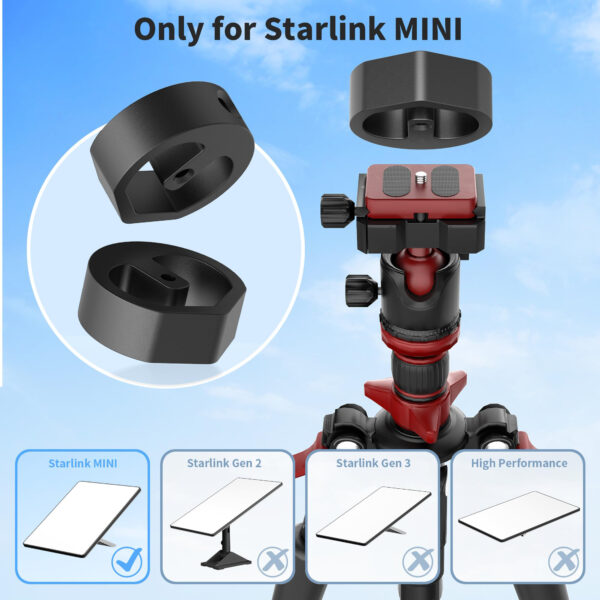 Aluminum Tripod Adapter for Starlink Mini – 1/4"-20 Thread