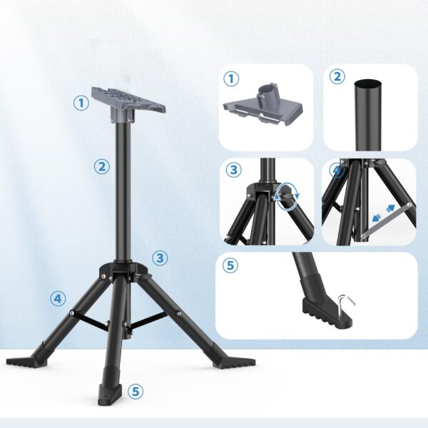 Starlink Gen 3 Camping and RV Tripod Mount with Ground Spikes and Pipe Adapter