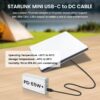 Starlink Mini 5m USB-C to DC Power Cable - 100W Waterproof